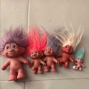 Trolls Doll Collection with Purple, Red, and Blue Hair